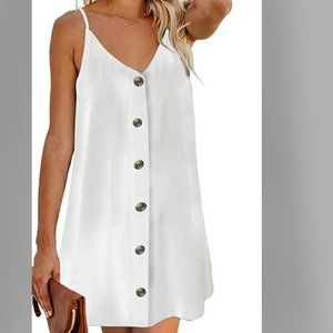 V Neck Button Down Strappy Sleeveless Casual